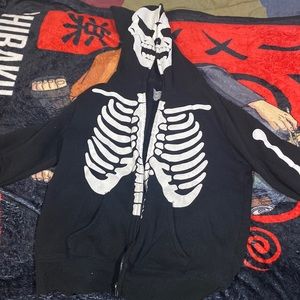 Black and white skeleton hoodie